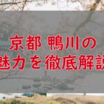 京都 鴨川の魅力を徹底解説|たまには静かなひとときを過ごしませんか?